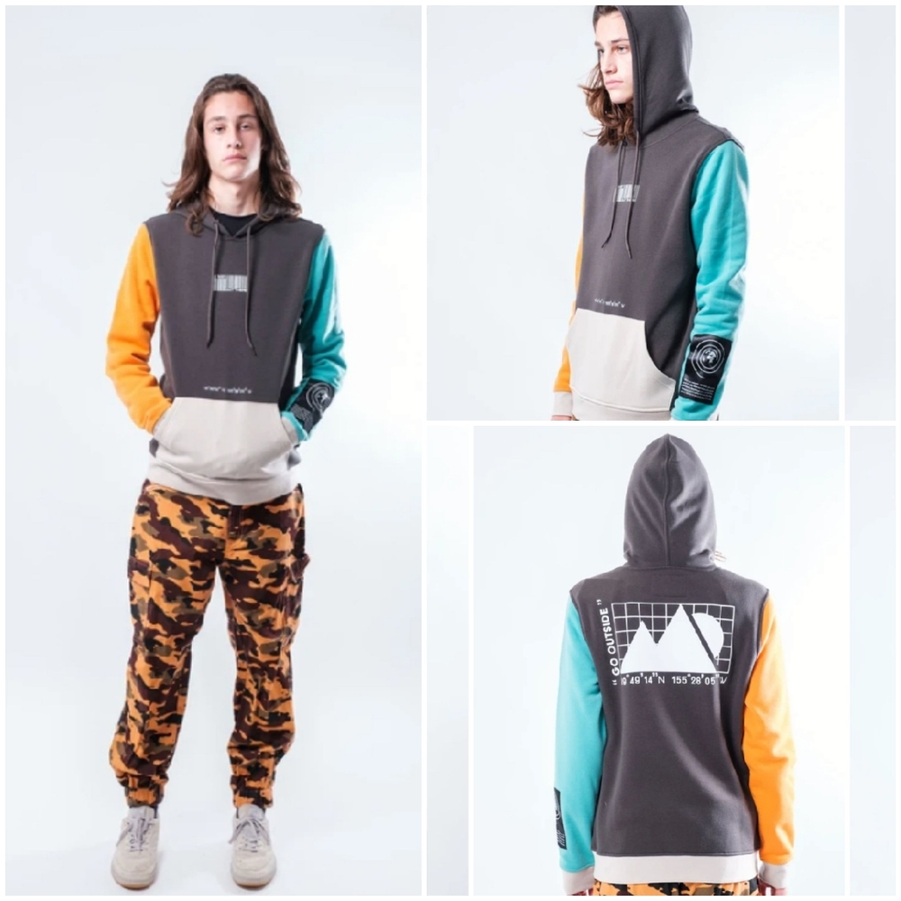 "A Way Out There" Nature & Travel Colorblock Hoodie